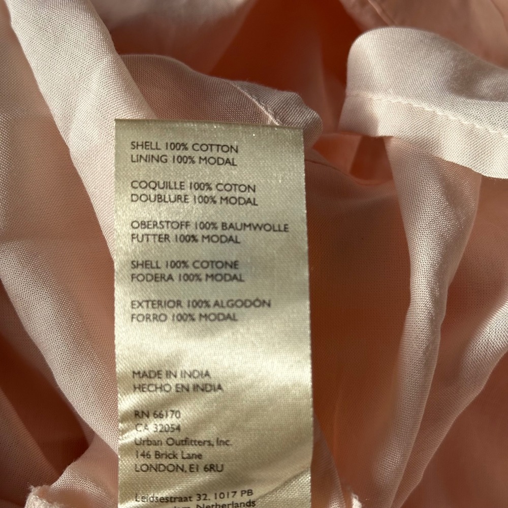 Anthropologie Peach Cotton Somerset Smocked Tiered Midi Dress XL New - Picture 4 of 8